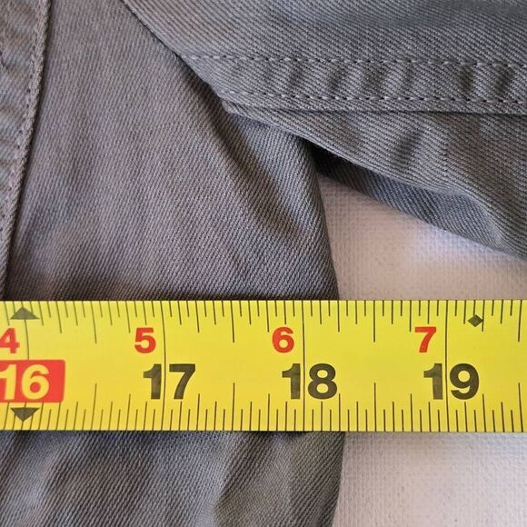 Talbots Womens Linen Blend Button Front Collared Utility Jacket Army Green Small - Picture 6 of 10